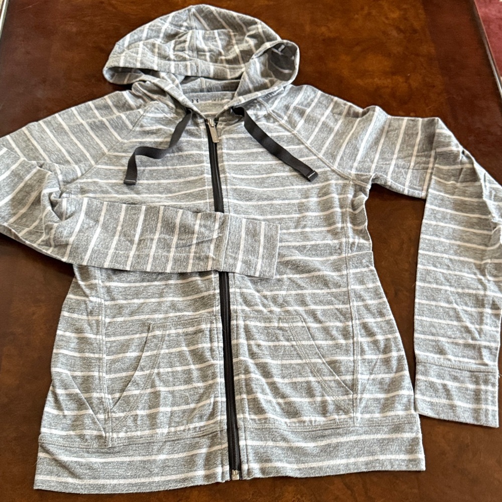 Under Armour Gray Striped Hoodie